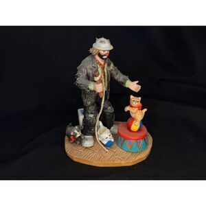 Emmett Kelly Jr Flambro Clown Figurine Cats Drum 5.25"